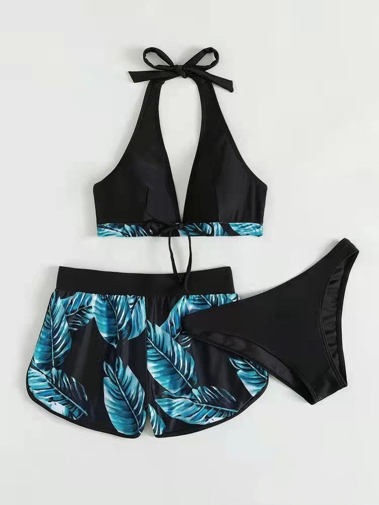 Leaf Print Bikini Set