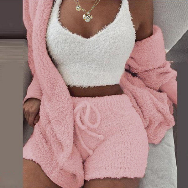 Opulent Plush Loungewear Trio