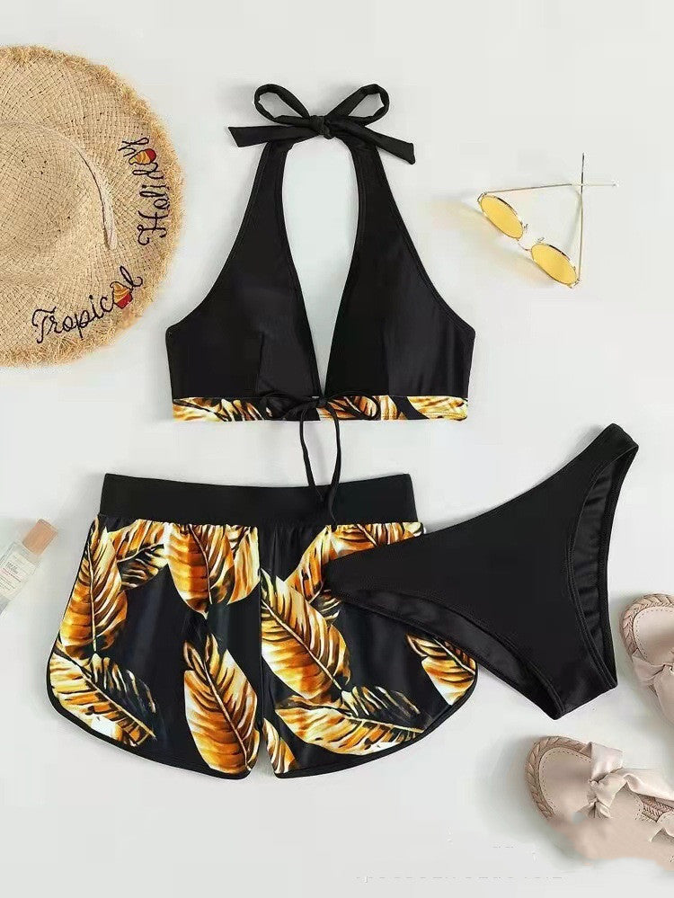 Leaf Print Bikini Set